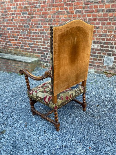 Sessel Im Louis XIII-Stil Aus Eiche Circa 1900/1930