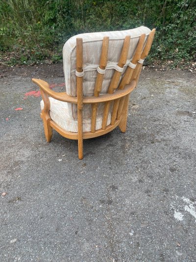 Guillerme Et Chambron , Paire De Fauteuils S En Chêne , Edition Votre Maison, Circa 1970