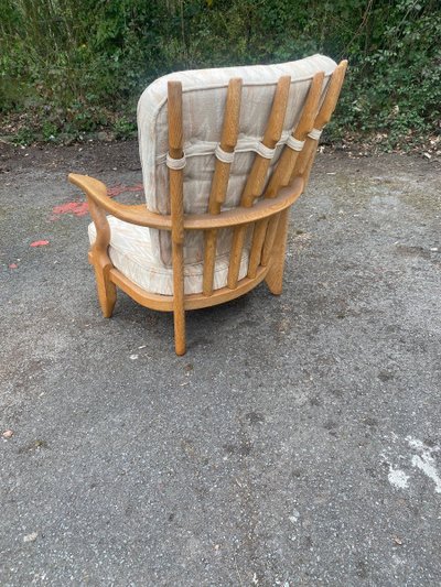 Guillerme Et Chambron , Paire De Fauteuils S En Chêne , Edition Votre Maison, Circa 1970