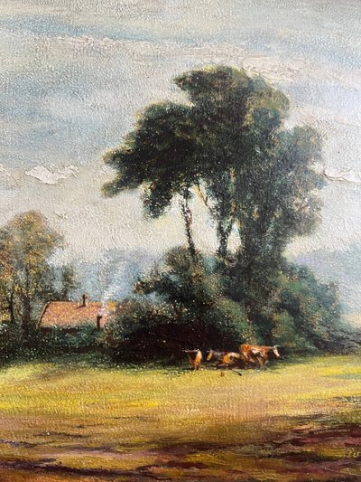 Tableau HSP James EMERY (1819-1899) Campagne Angleterre Fudbury Cornard