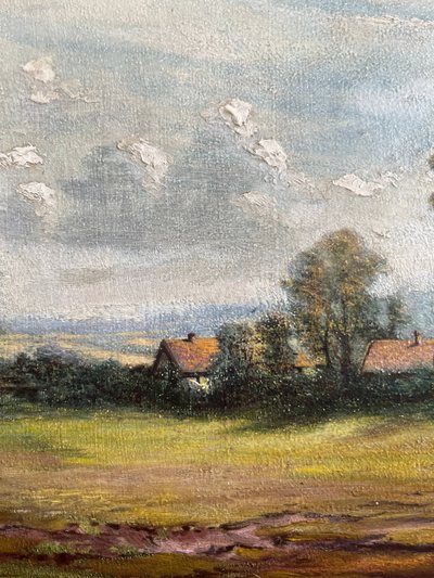 Tableau HSP James EMERY (1819-1899) Campagne Angleterre Fudbury Cornard