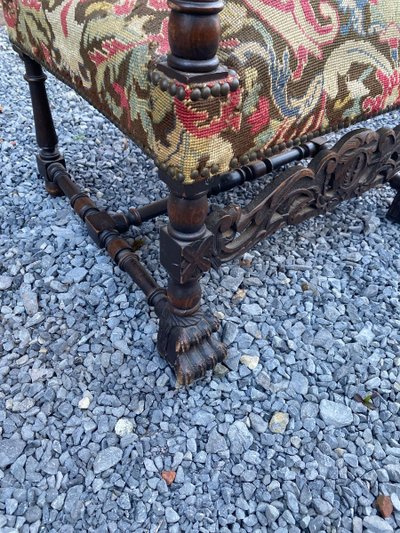 Eichenholz-Sessel im Stil Louis XIII, ca. 1900/1930
