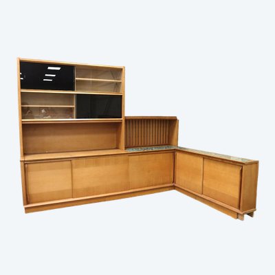 Guillerme Et Chambron Importante mobile ad angolo, Edition Votre Maison Circa 1965