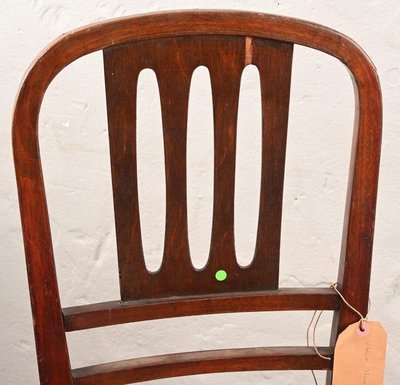 Thonet, Stained Wood Chair with Openwork Back, Viennese Secession, Circa 1900