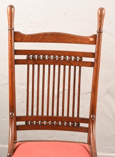 Pair of Large Oak Chairs, Thonet Type, Austria, 19th Century