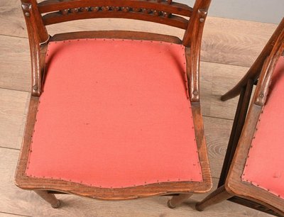 Pair of Large Oak Chairs, Thonet Type, Austria, 19th Century