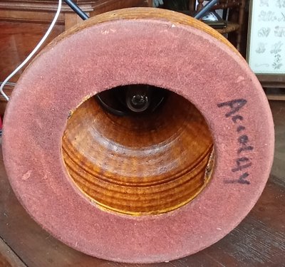 Ancienne Lampe Accolay abat jour inclusion résine/années 1960