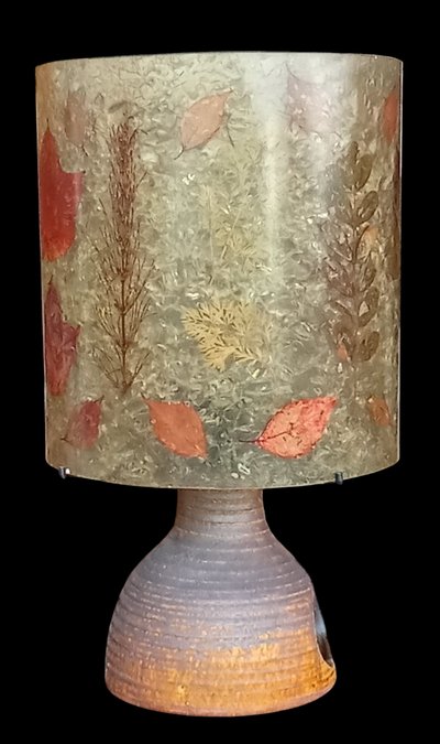 Ancienne Lampe Accolay abat jour inclusion résine/années 1960