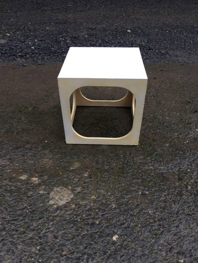 Petite Table d'Appoint En Bois Laqué, Pop Design Circa 1960/1970
