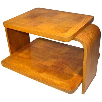 Tavolino Art Déco con piedistallo in noce impiallacciato, circa 1930