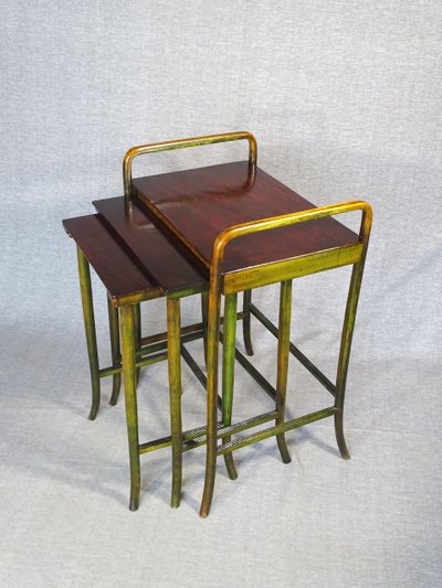Tables gigognes par KOHN, Sécession viennoise, 1910 , 2 teintes