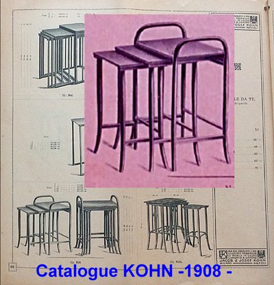 Tables gigognes par KOHN, Sécession viennoise, 1910 , 2 teintes