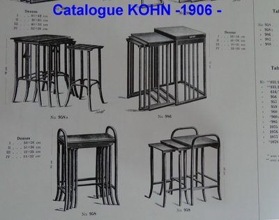 Tables gigognes par KOHN, Sécession viennoise, 1910 , 2 teintes
