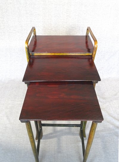 Tables gigognes par KOHN, Sécession viennoise, 1910 , 2 teintes