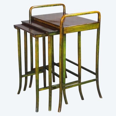 Tables gigognes par KOHN, Sécession viennoise, 1910 , 2 teintes