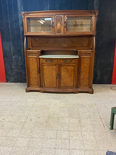 Gauthier-poinsignon & Cie , Großes Jugendstil-Buffet Aus Mahagoni Und Ulmenholz Circa 1900