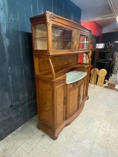 Gauthier-poinsignon & Cie , Großes Jugendstil-Buffet Aus Mahagoni Und Ulmenholz Circa 1900