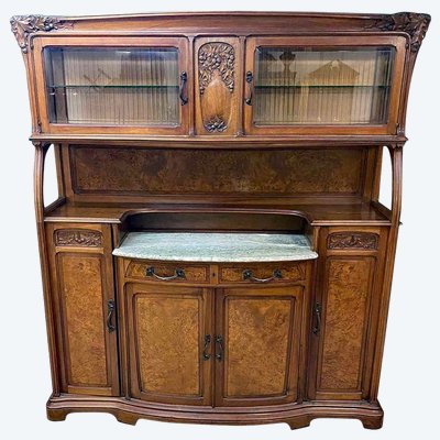 Gauthier-poinsignon & Cie , Großes Jugendstil-Buffet Aus Mahagoni Und Ulmenholz Circa 1900