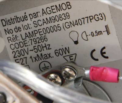 Giant light bulb pendant by Agemob International, 1980s