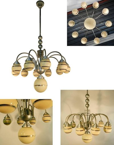 Large Modrenist Art Deco Chandelier Circa 1930/1950