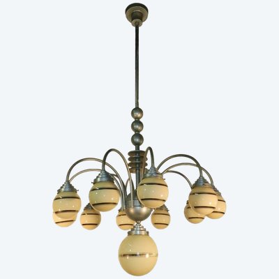 Large Modrenist Art Deco Chandelier Circa 1930/1950