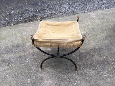 Tabouret Curule En Métal Laqué Circa 1950/1960
