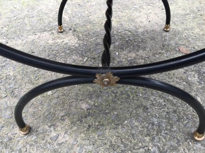 Tabouret Curule En Métal Laqué Circa 1950/1960