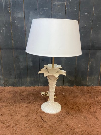 In Der Geschmack Von Tommaso Barbi. Tischlampe Palmenform Keramik Circa 1970