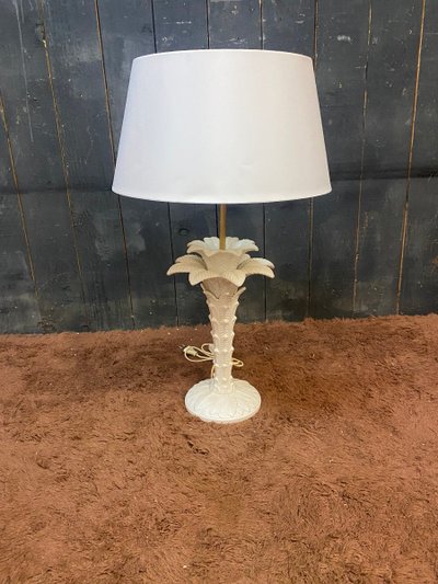 In Der Geschmack Von Tommaso Barbi. Tischlampe Palmenform Keramik Circa 1970