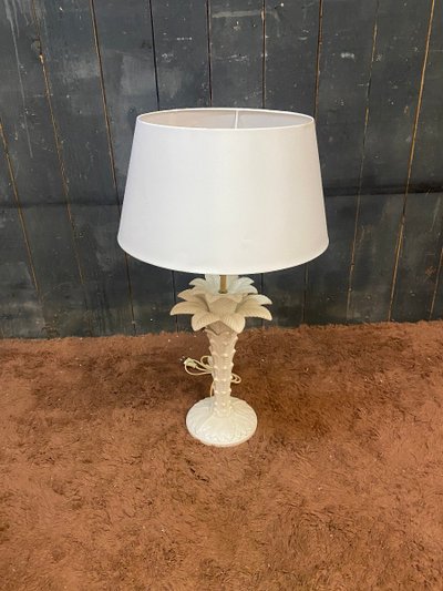In Der Geschmack Von Tommaso Barbi. Tischlampe Palmenform Keramik Circa 1970
