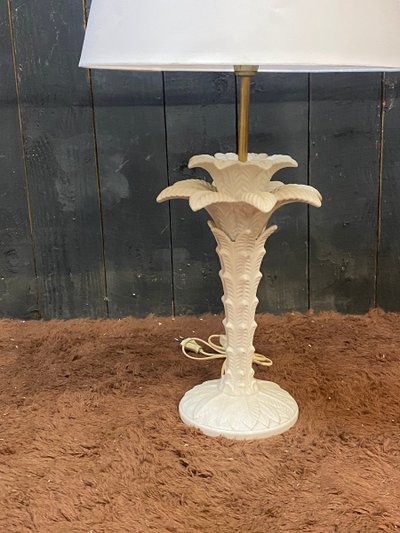 In Der Geschmack Von Tommaso Barbi. Tischlampe Palmenform Keramik Circa 1970