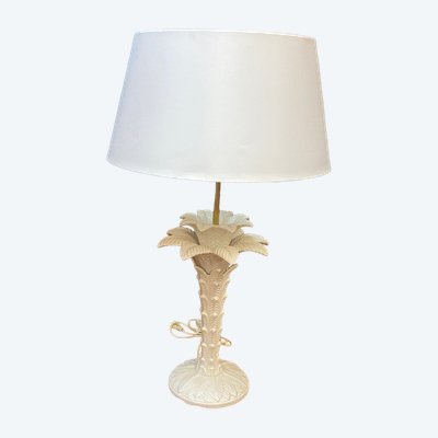 In Der Geschmack Von Tommaso Barbi. Tischlampe Palmenform Keramik Circa 1970