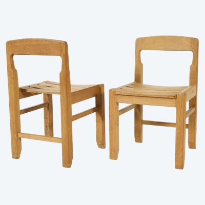 Guillerme Et Chambron , Rare Paire De Chaises  " Edition Votre Maison Circa 1970/1980