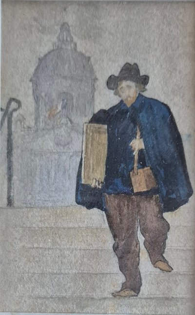 11 piccoli acquerelli con scene di vita parigina della fine del XIX secolo