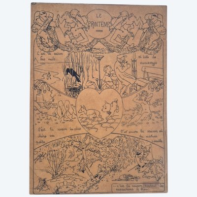 Le Printemps Drawing on Carlegle tracing paper