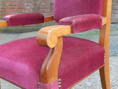 Grands Fauteuils Art Déco En Merisier Circa 1930/1950