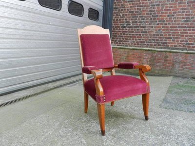 Grands Fauteuils Art Déco En Merisier Circa 1930/1950