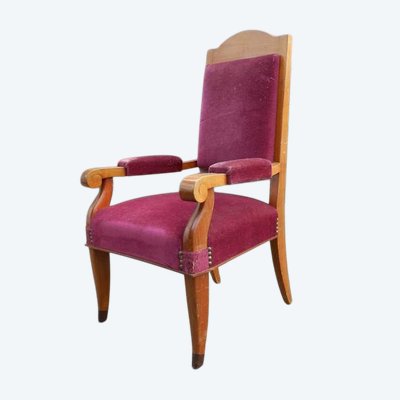 Grands Fauteuils Art Déco En Merisier Circa 1930/1950
