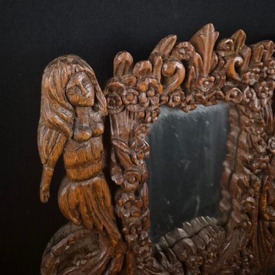Miroir En Chêne, Travail d'Art Populaire