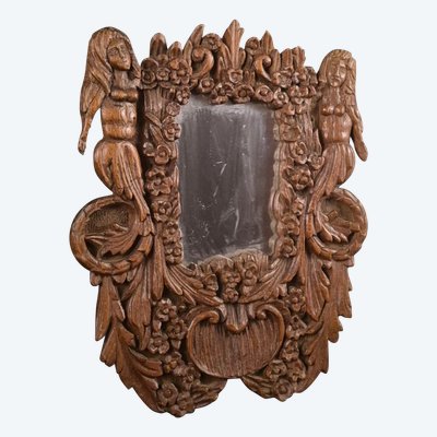Miroir En Chêne, Travail d'Art Populaire