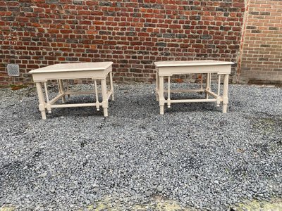 Paire De Grandes Tables d'Appoint En Bois Laqué De Style Néo Classique, Maison Et Jardin, 1970