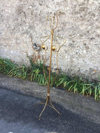 grand Valet De Pied Ou Serviteur Muet En Métal Doré , Circa 1970/1980