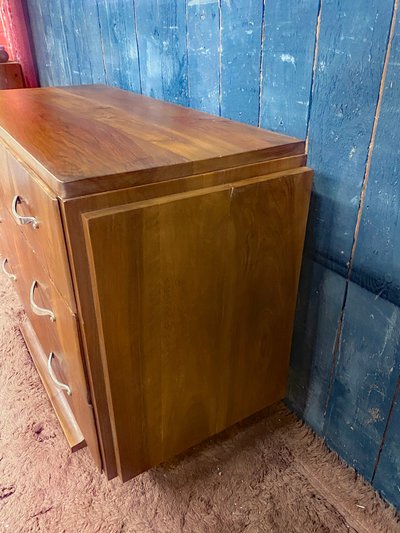 Elegante cassettiera Art Déco in palissandro e bronzo nichelato 1930 circa