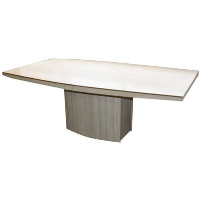 Jean Charles, Grande Table En Travertin Et Laiton Vers 1970/1980