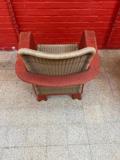 Paire De Fauteuils Art Déco En Rotin Circa 1930