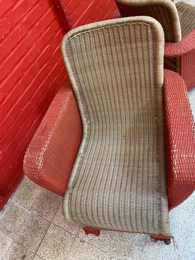 Paire De Fauteuils Art Déco En Rotin Circa 1930