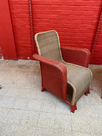 Paire De Fauteuils Art Déco En Rotin Circa 1930