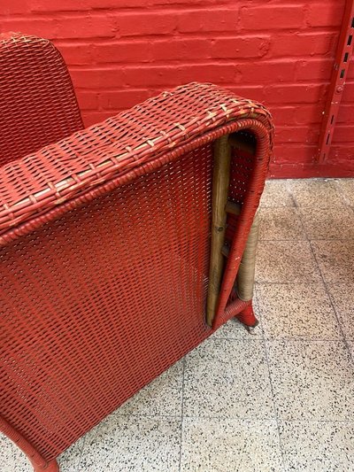 Paire De Fauteuils Art Déco En Rotin Circa 1930