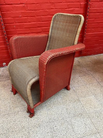 Paire De Fauteuils Art Déco En Rotin Circa 1930