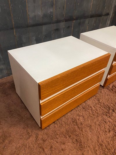 Coppia di testiere in legno laccato e palissandro 1960 circa